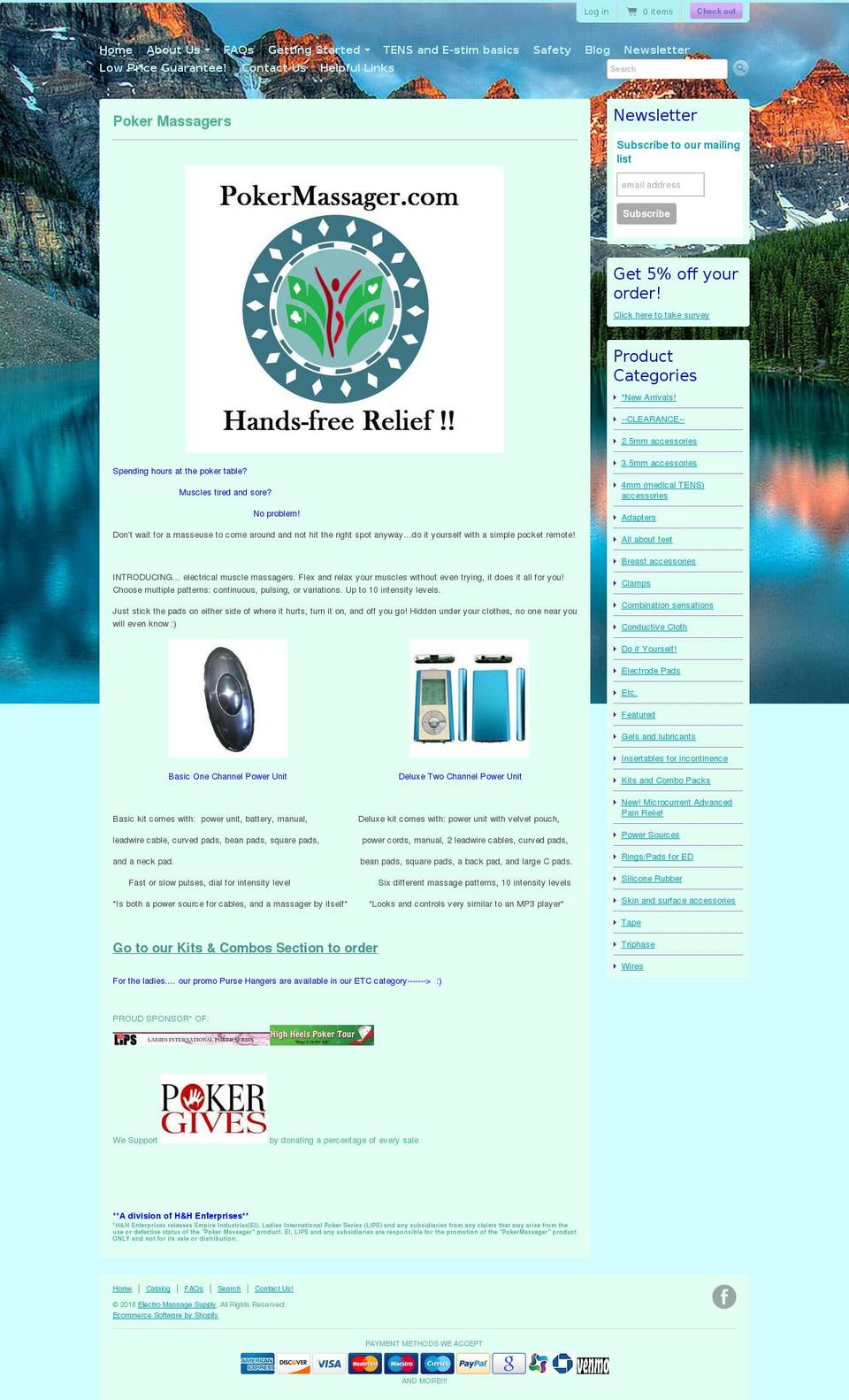 pokermassager.com — Shopify storefront screenshot