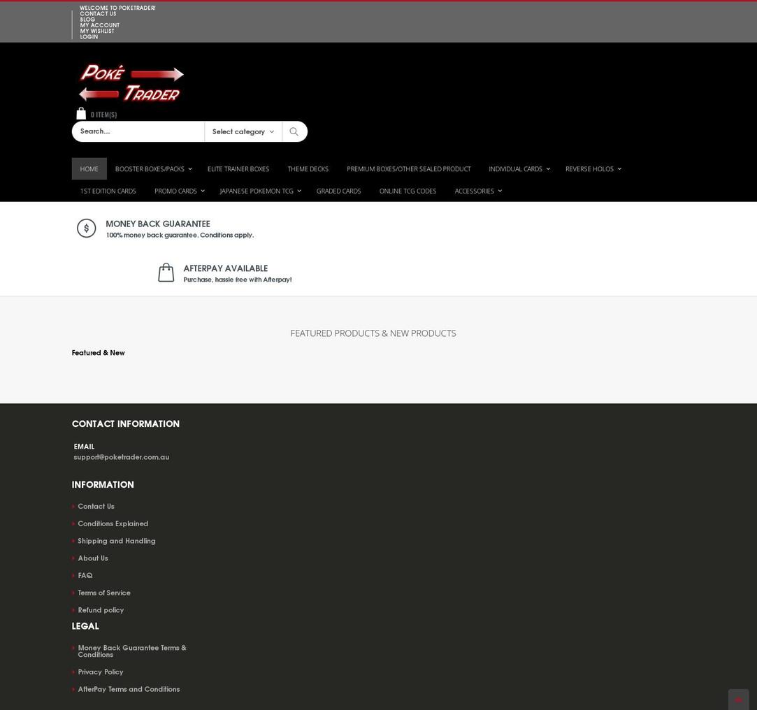 poketrader.com.au shopify website screenshot