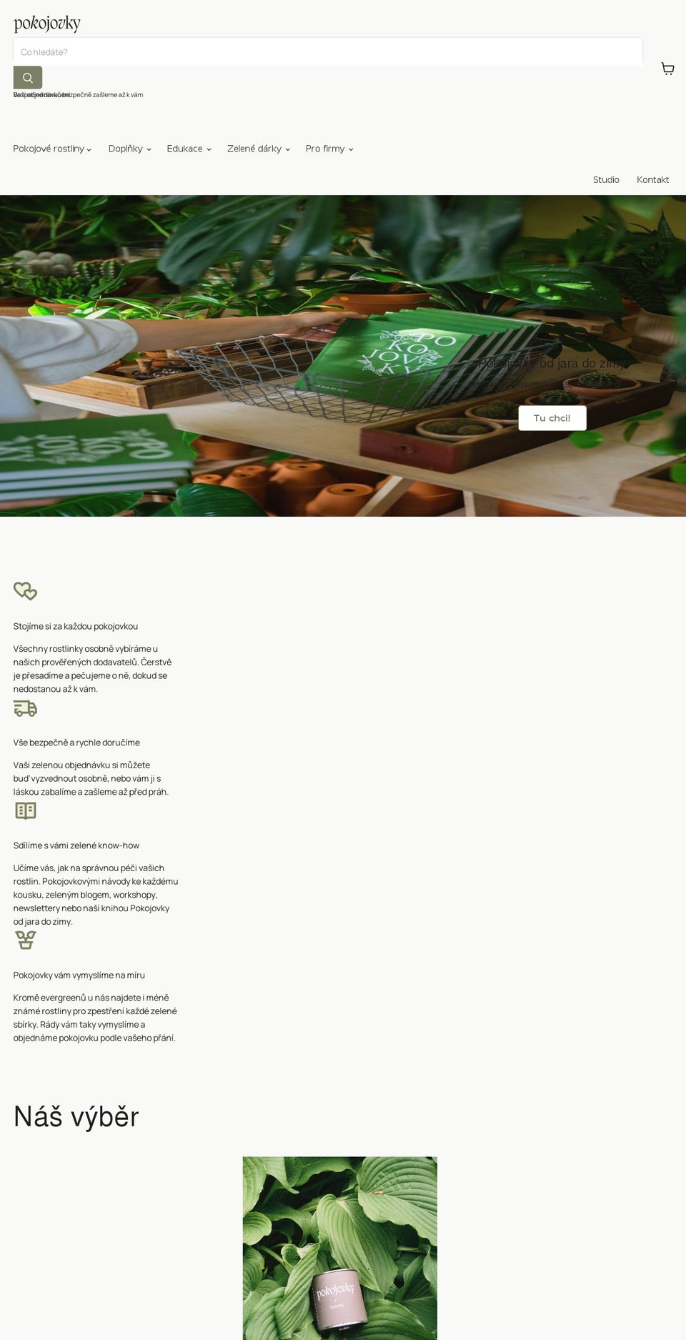 pokojovky.co shopify website screenshot