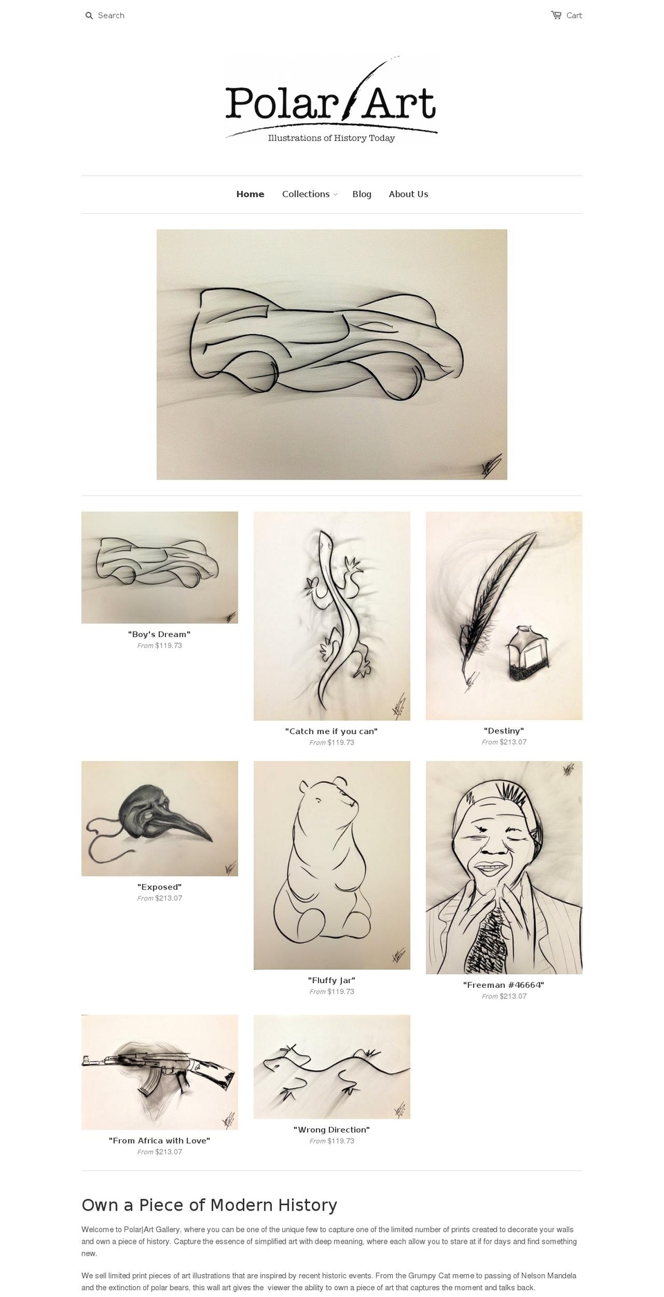 polar-art.com shopify website screenshot