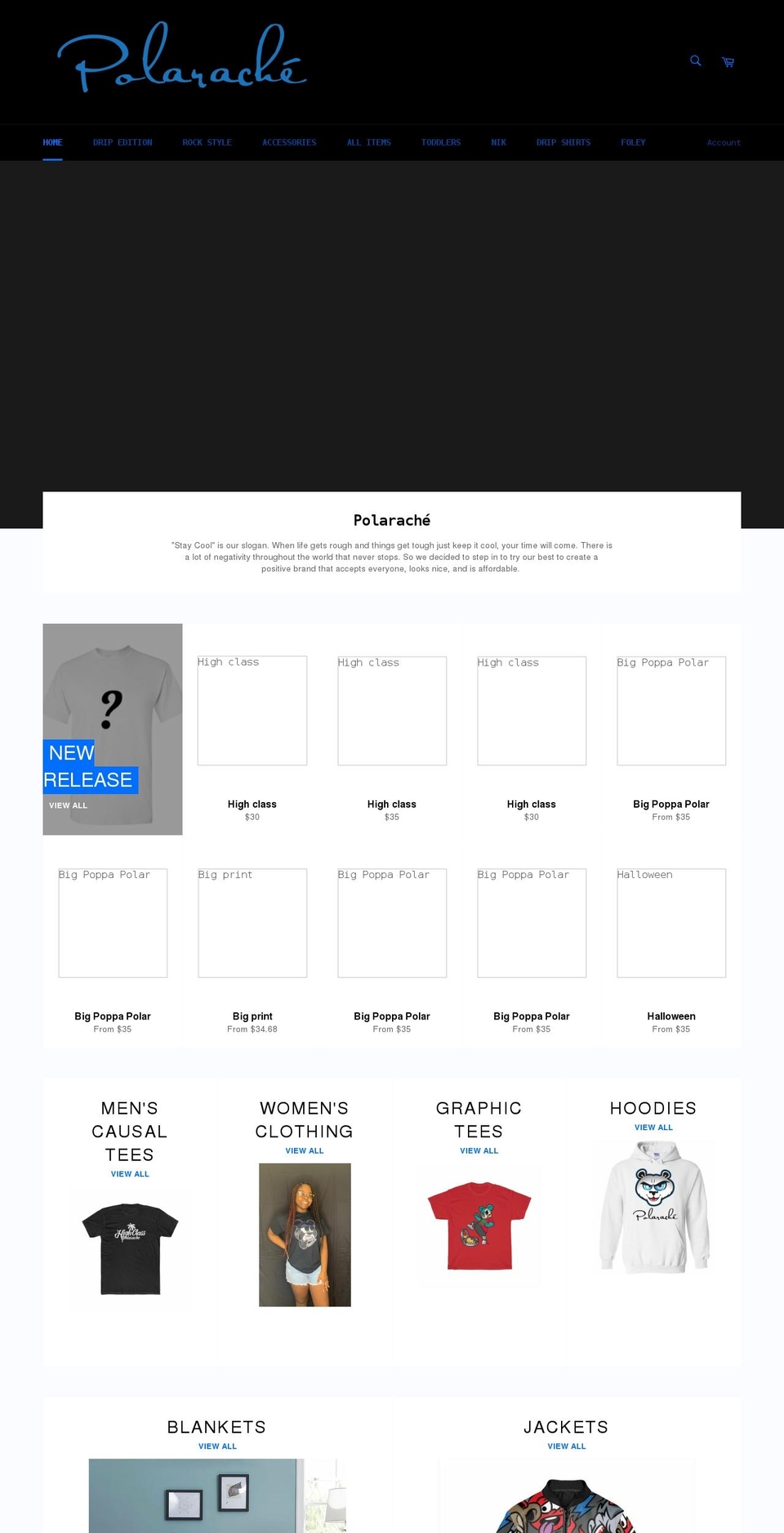 polaracheclothing.com shopify website screenshot