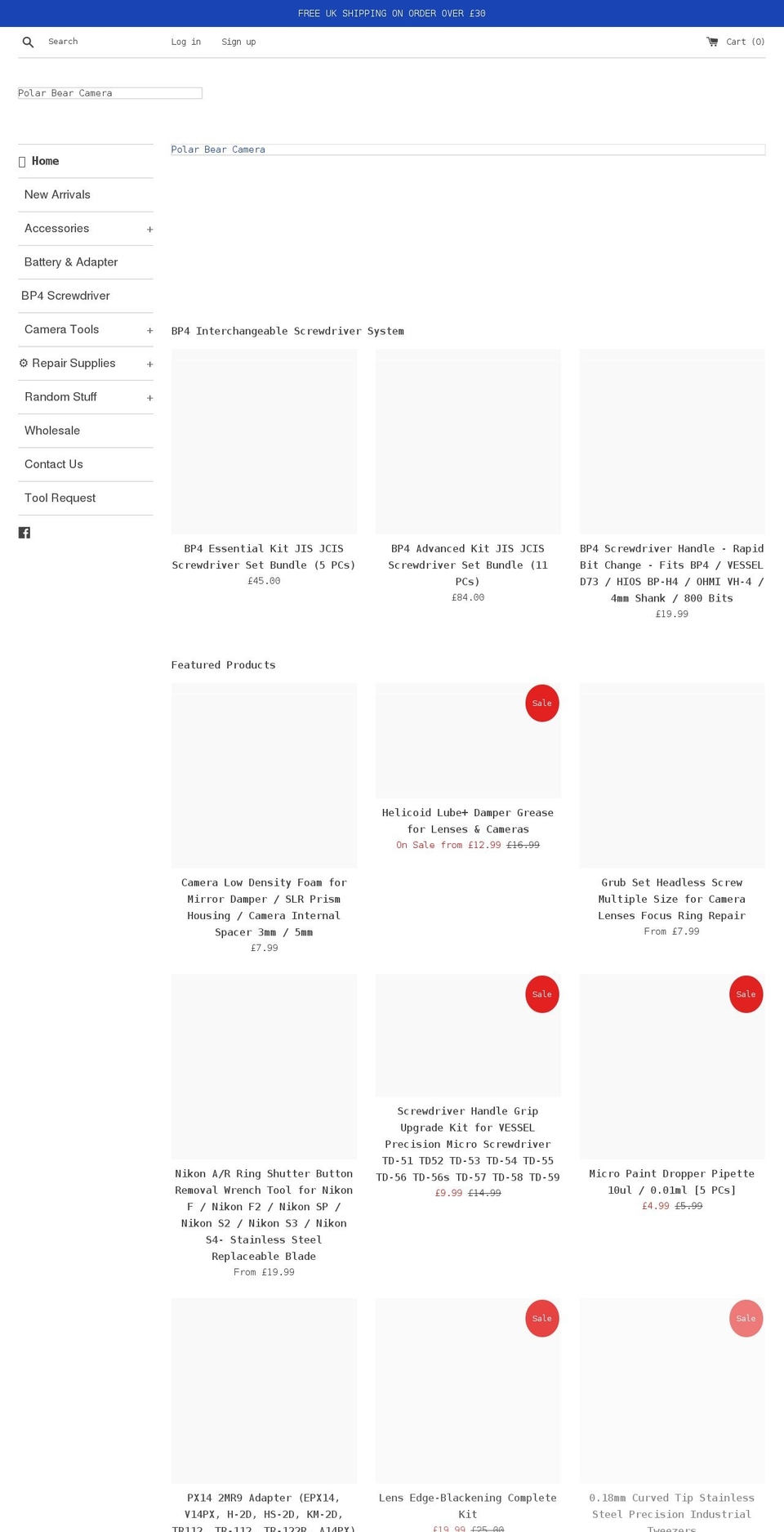 polarbearcamera.com shopify website screenshot