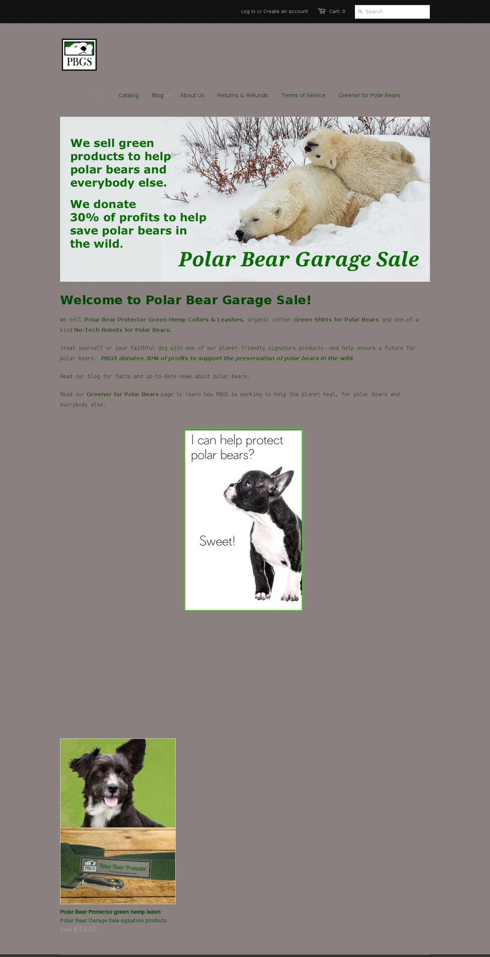 polarbeargaragesale.com shopify website screenshot