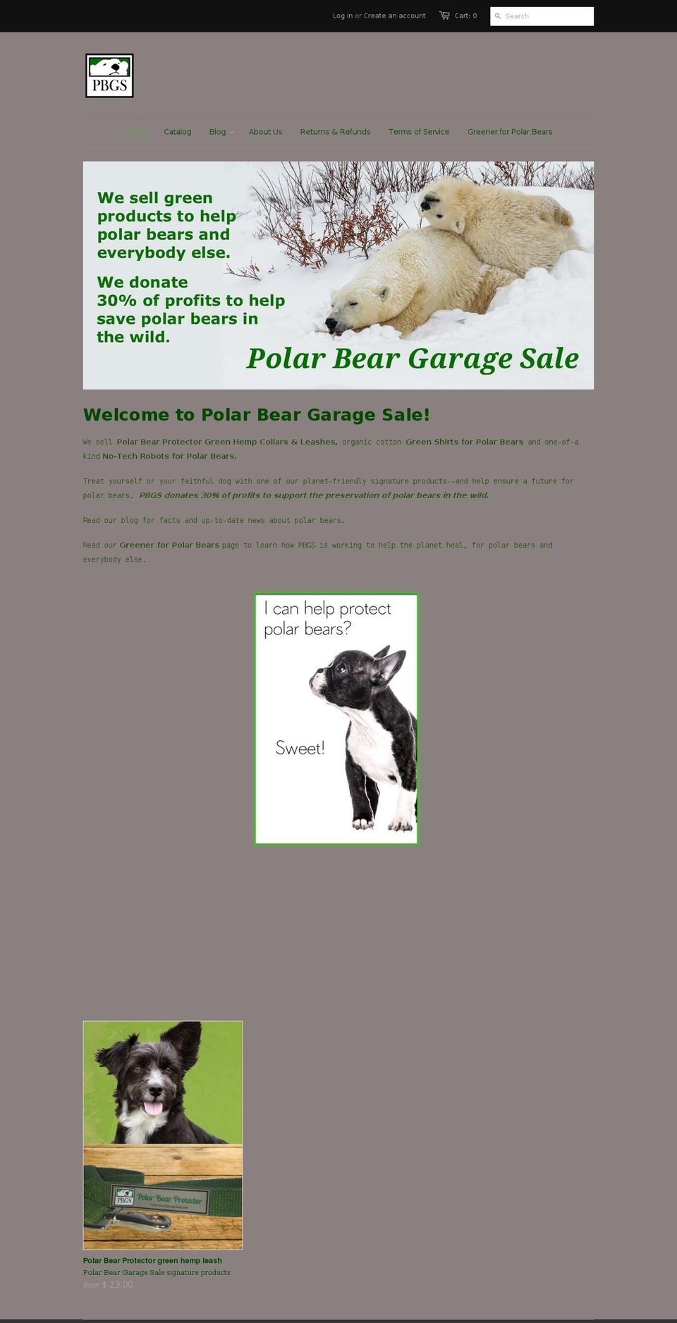 polarbeargaragesale.info shopify website screenshot