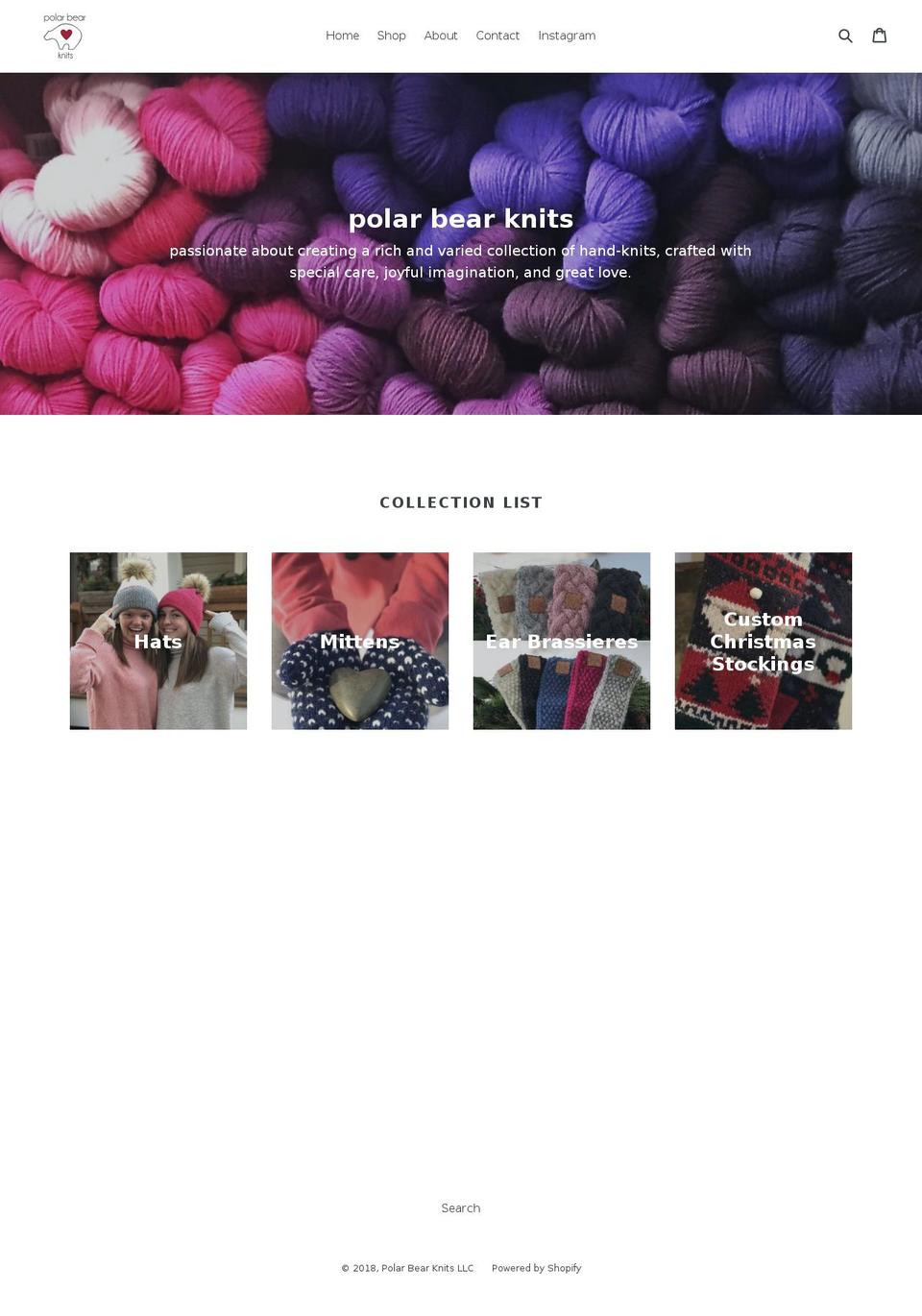 polarbearknits.com — Shopify storefront screenshot