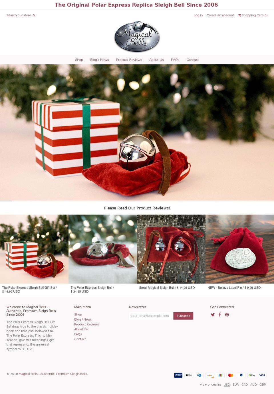 polarexpressbells.net shopify website screenshot
