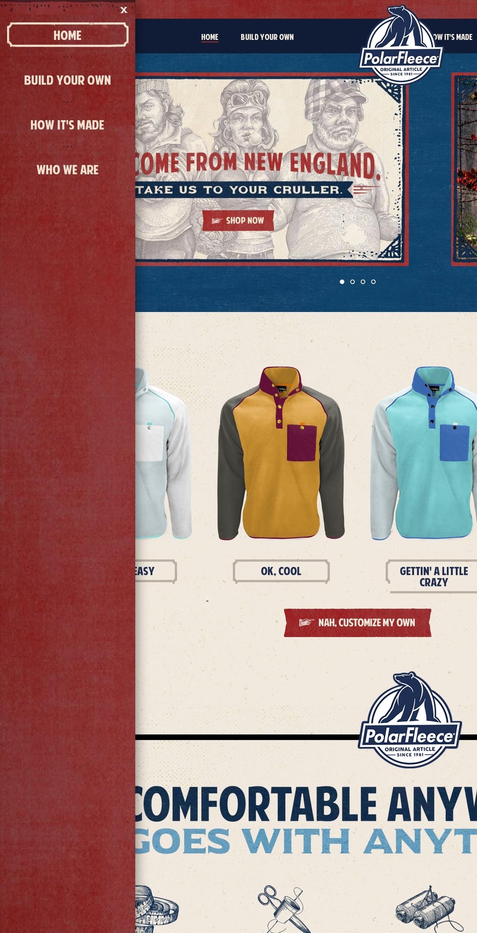 polarfleece.com — Shopify storefront screenshot