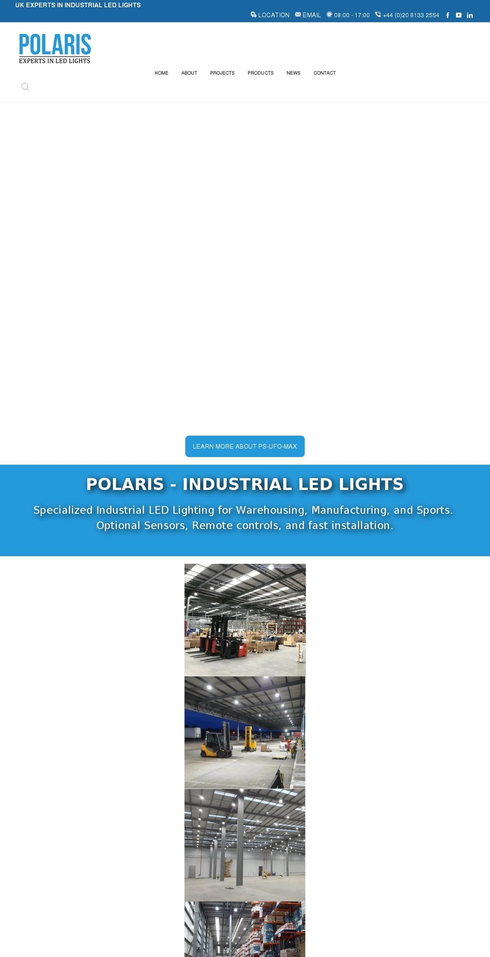 polarislight.com shopify website screenshot