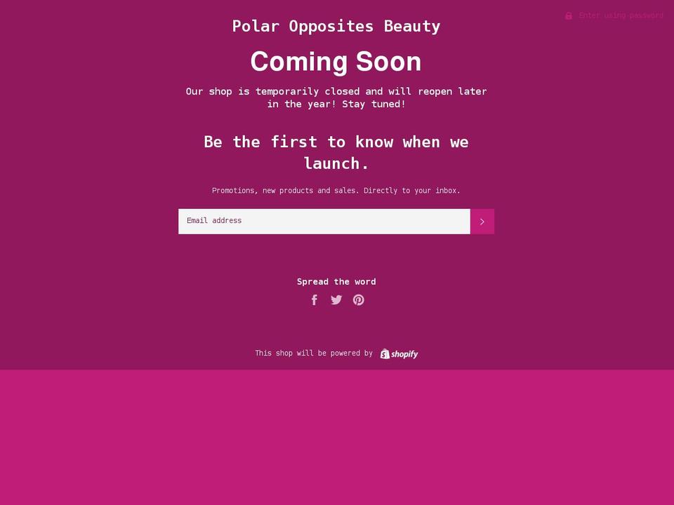 polaroppositesbeauty.com shopify website screenshot