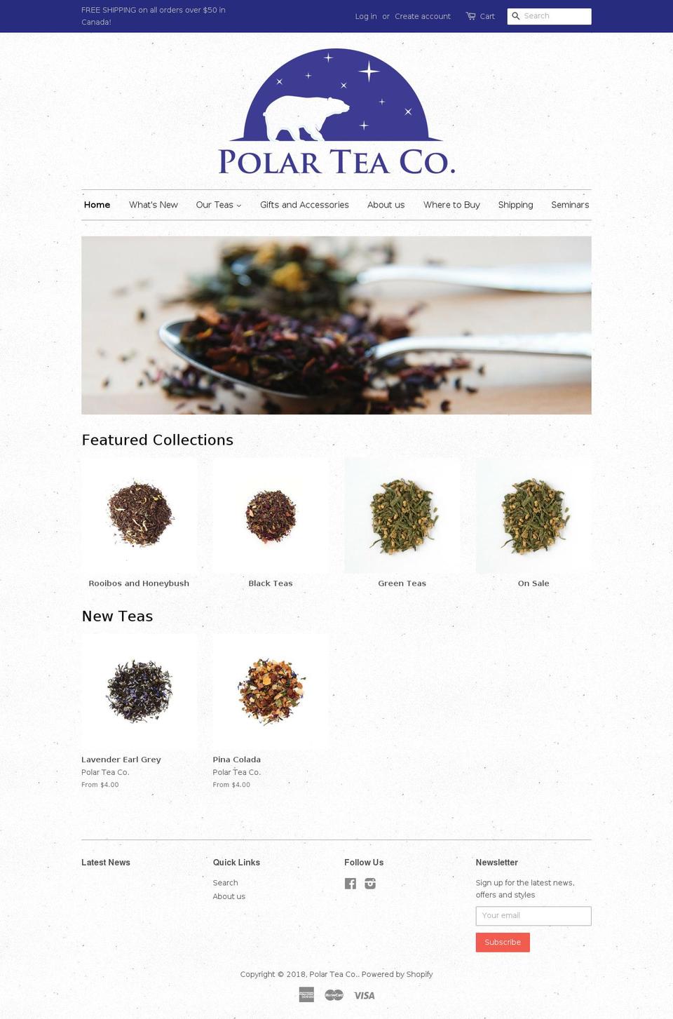 polarteaco.com — Shopify storefront screenshot