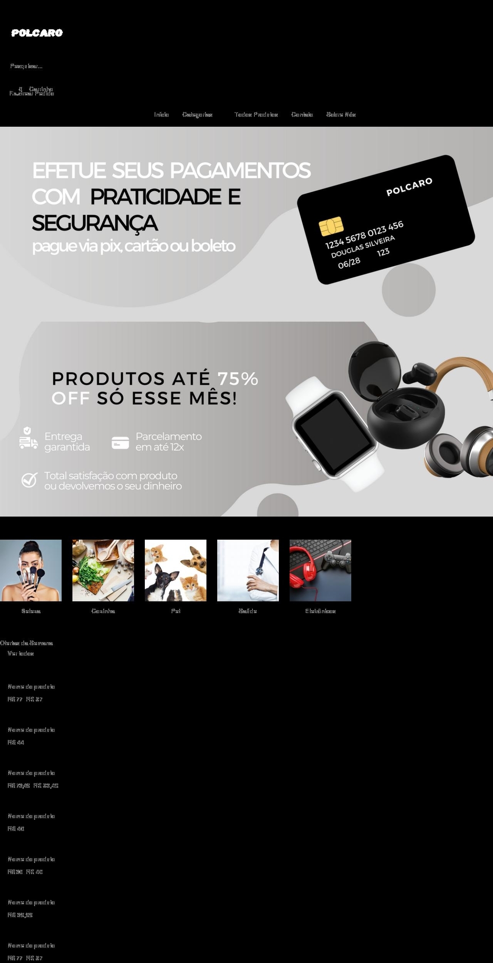 polcaro.com.br shopify website screenshot