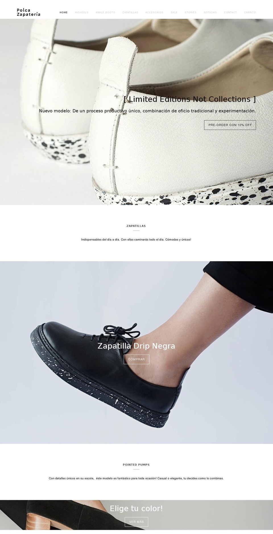 polcazapateria.com shopify website screenshot