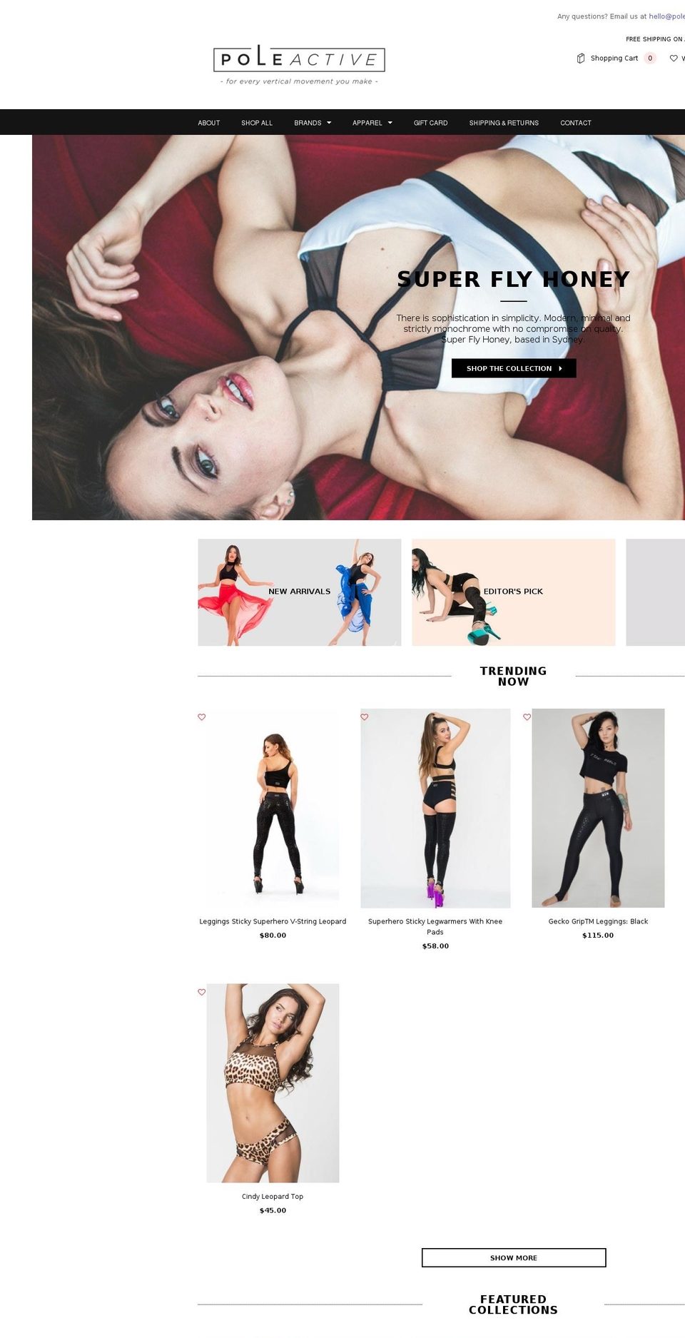 poleactive.com shopify website screenshot