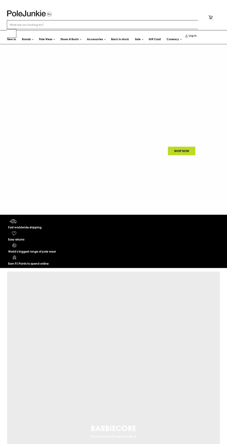 polejunkie.com shopify website screenshot