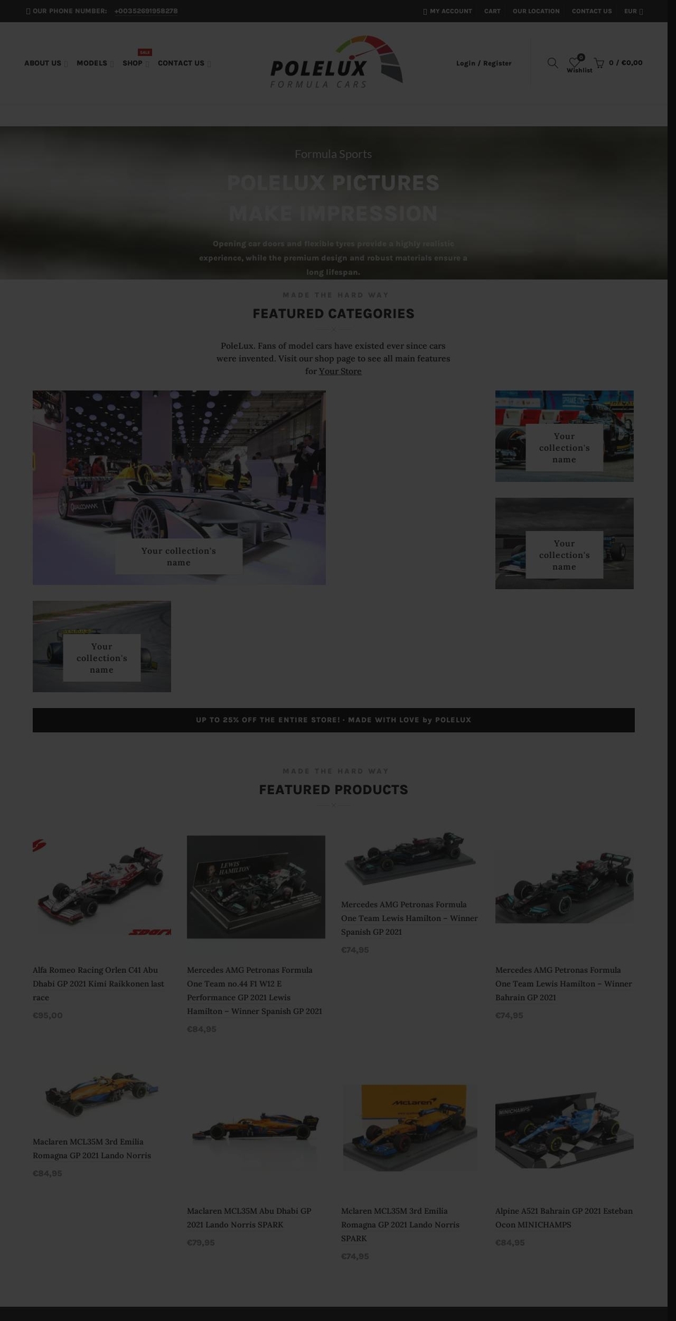 basel Shopify theme site example polelux.com