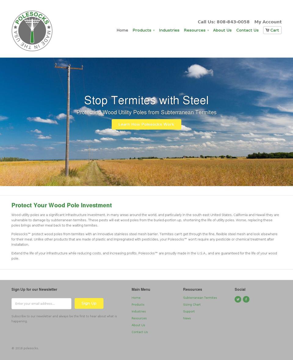 polesocks.com — Shopify storefront screenshot