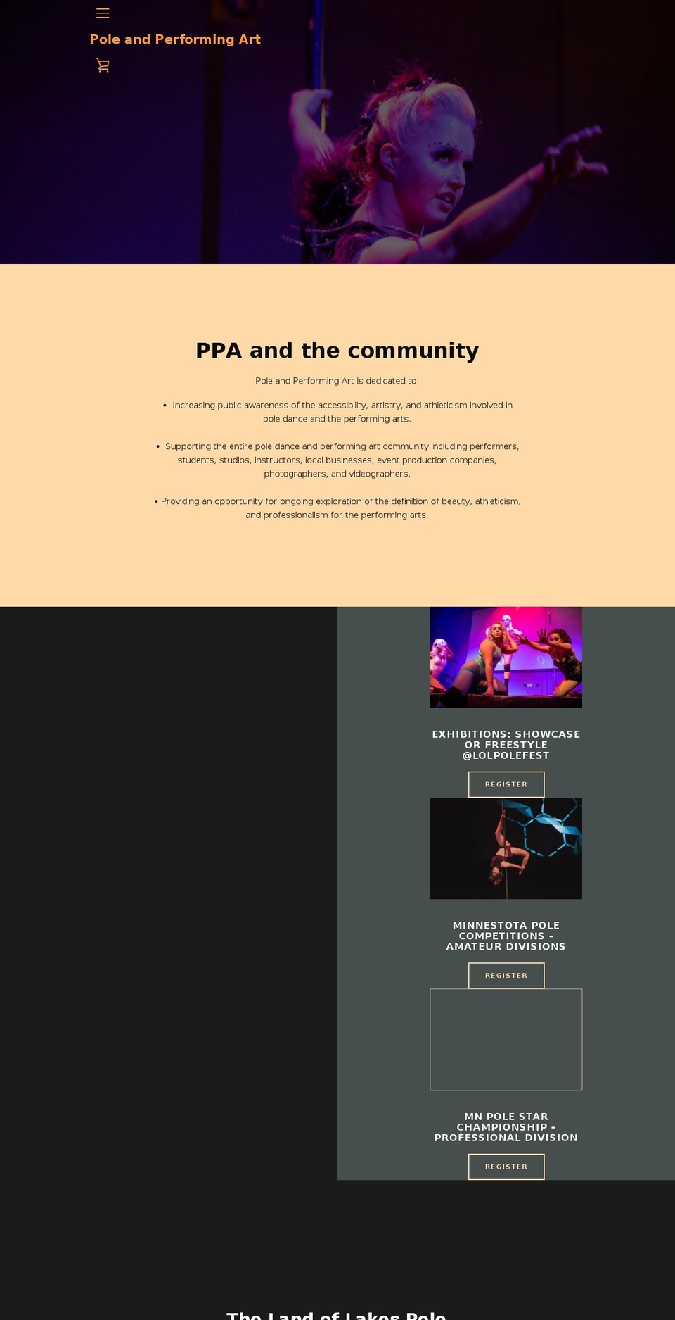 polestudiominnesota.com — Shopify storefront screenshot