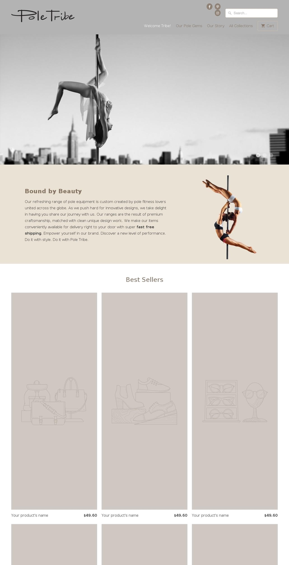 poletribe.com — Shopify storefront screenshot