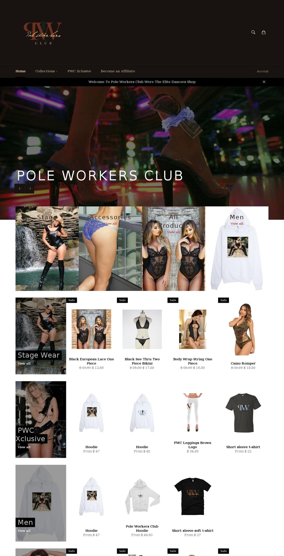 Moltestore home Shopify theme site example poleworkersclub.com