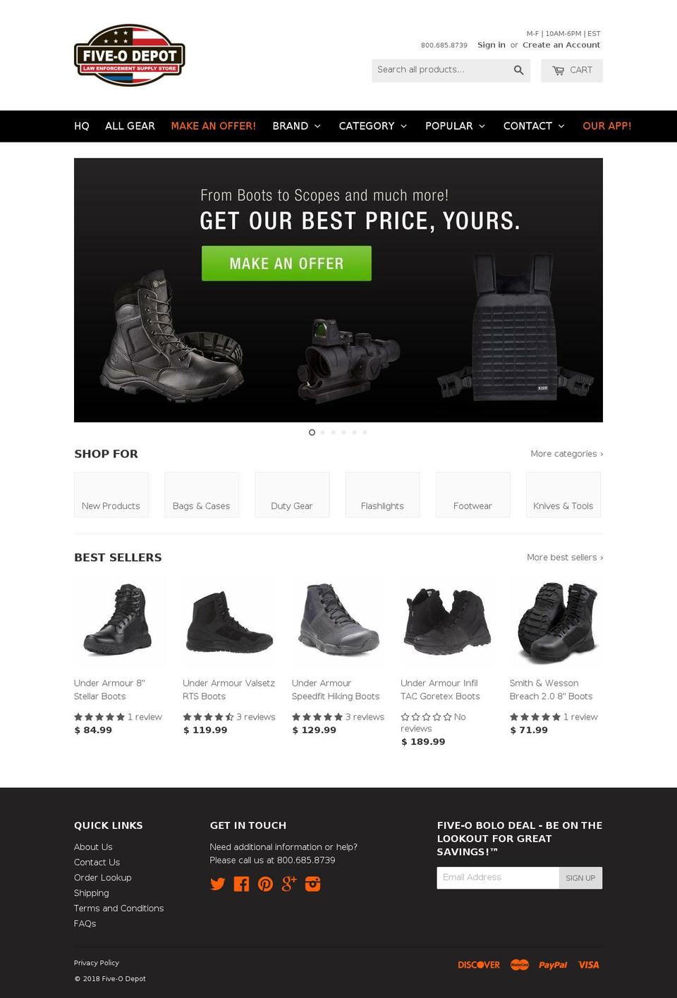 police.bargains shopify website screenshot
