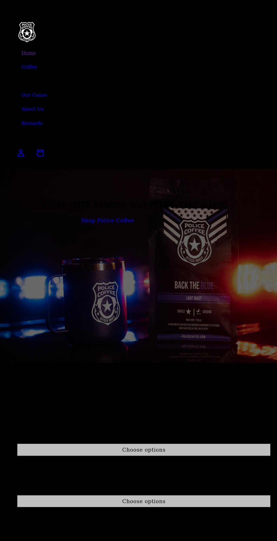 policecoffee.com shopify website screenshot