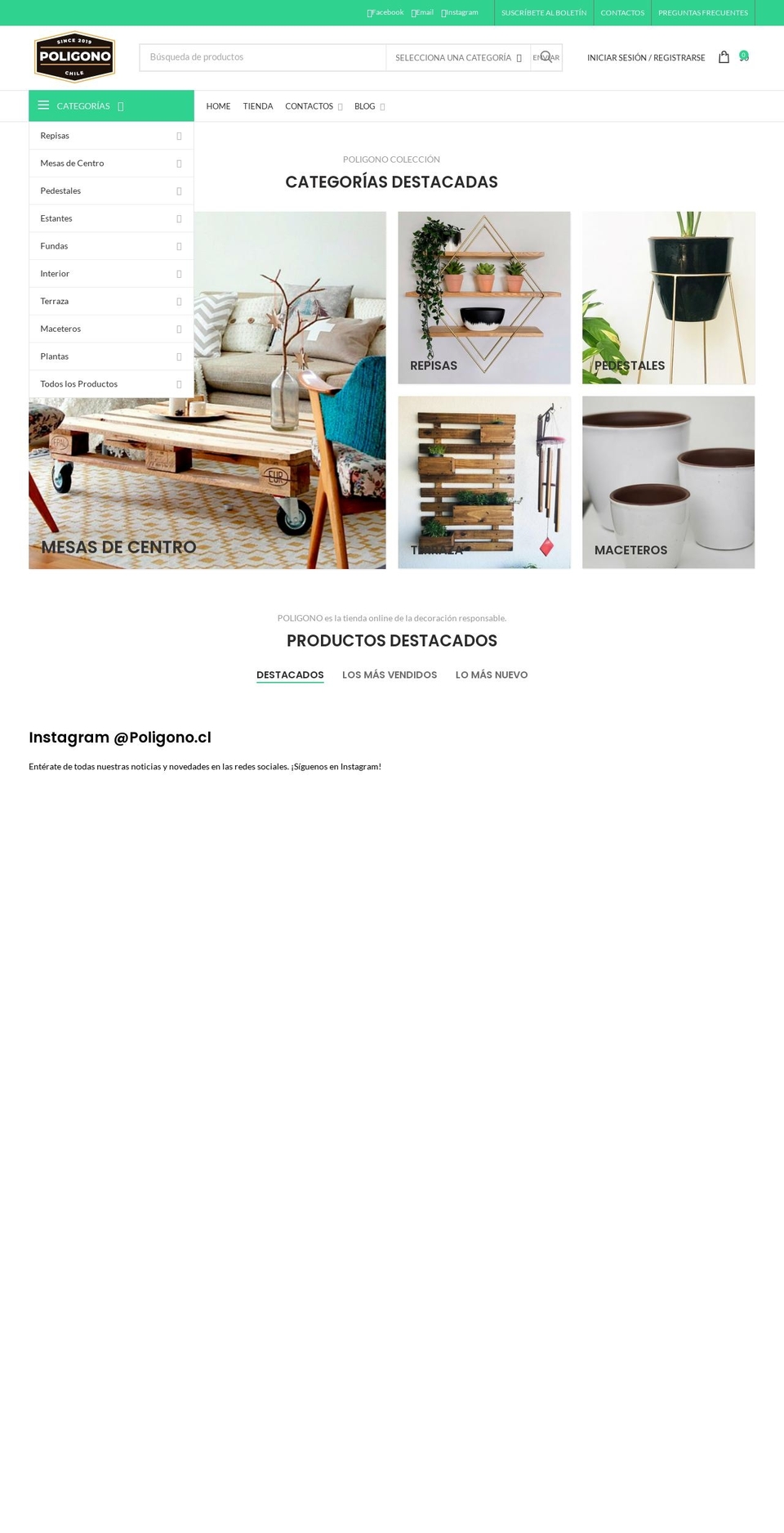 Woodmart Shopify theme site example poligono.cl