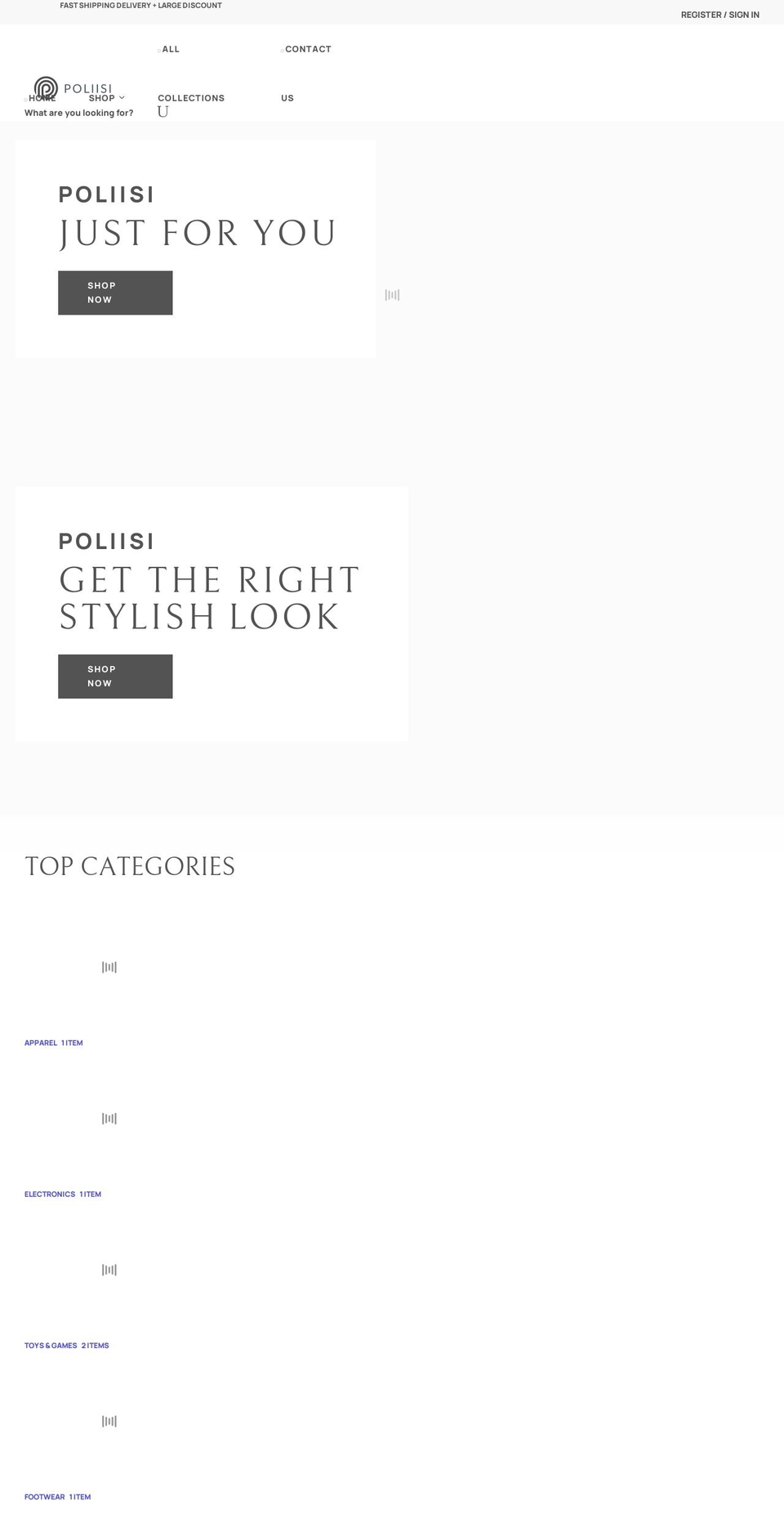 poliisi.co shopify website screenshot