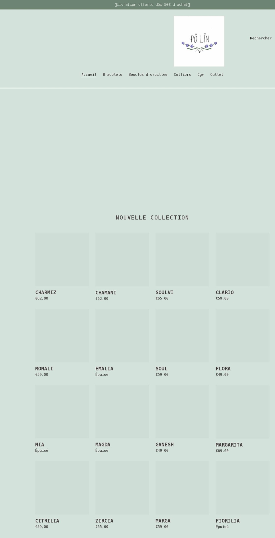 polinebijoux.com shopify website screenshot