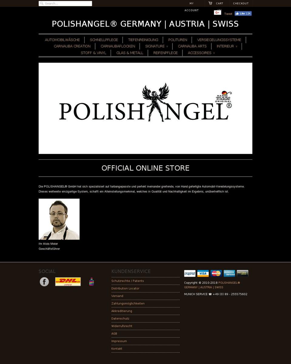 polishangel.eu shopify website screenshot