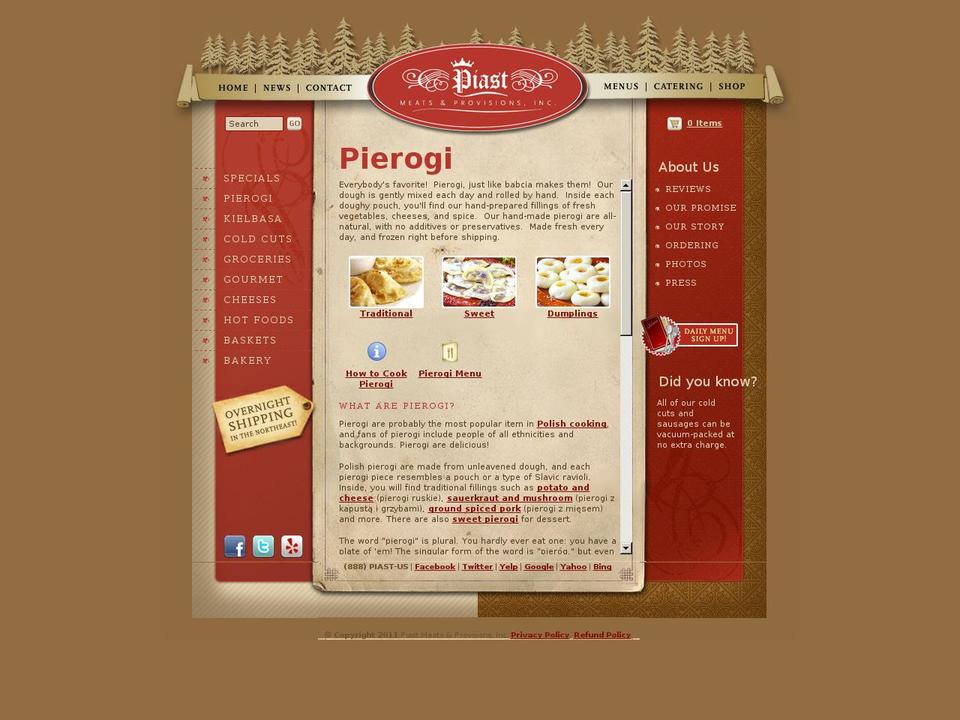 polishdumplings.com shopify website screenshot