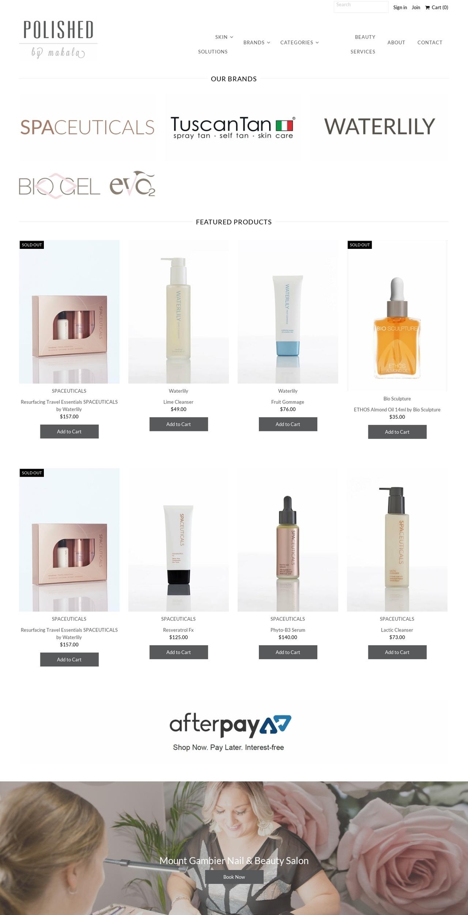 polishedbymakala.com.au shopify website screenshot