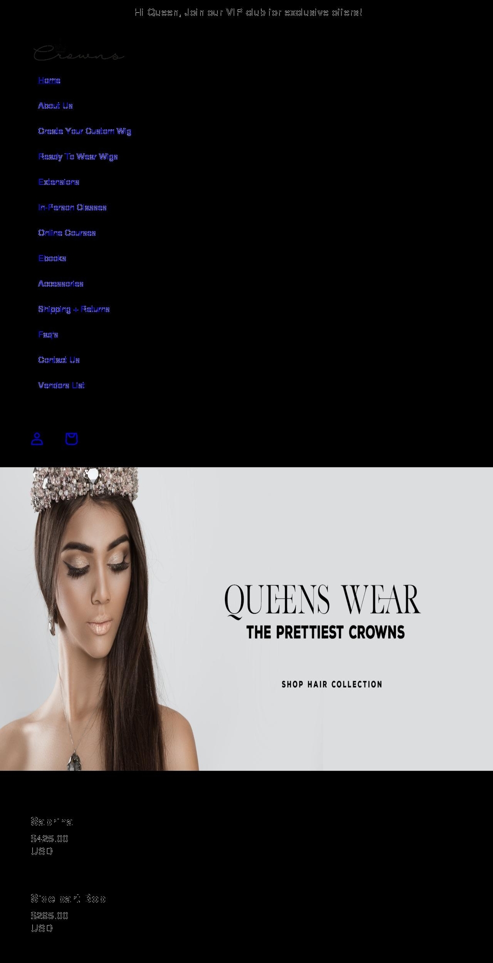 polishedcrowns.com shopify website screenshot