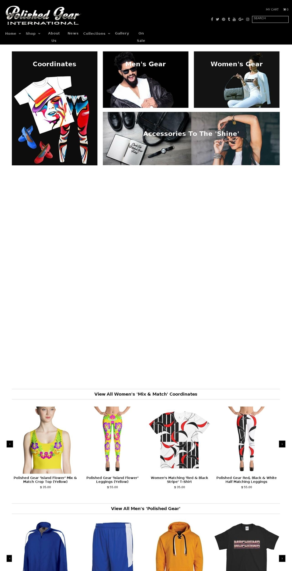 polishedgear.com shopify website screenshot