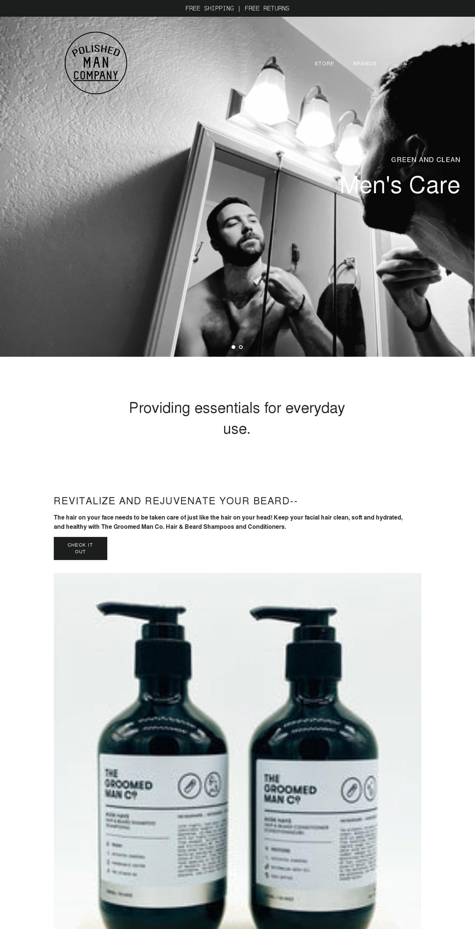 polishedmanco.com shopify website screenshot