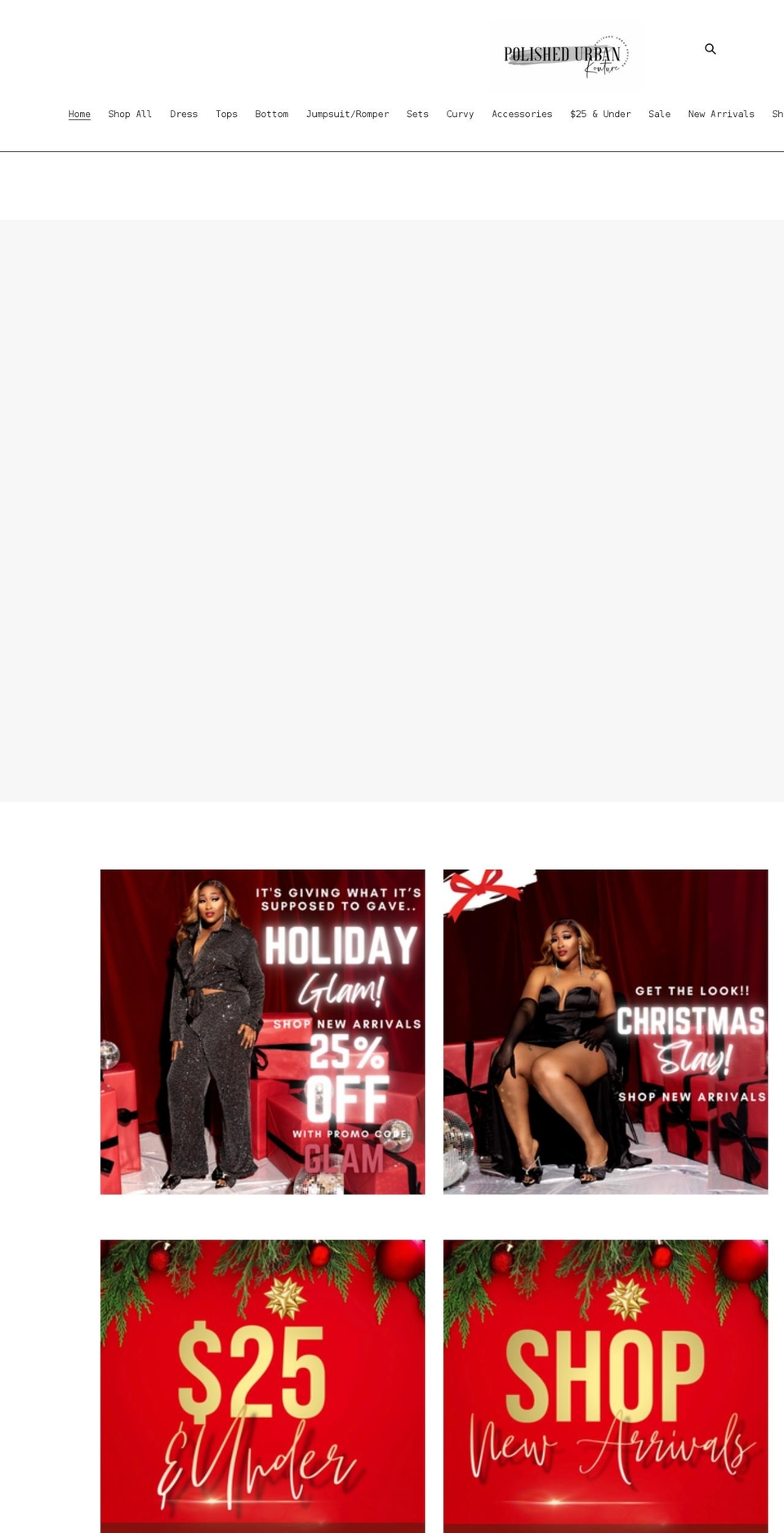 polishedurban.com shopify website screenshot