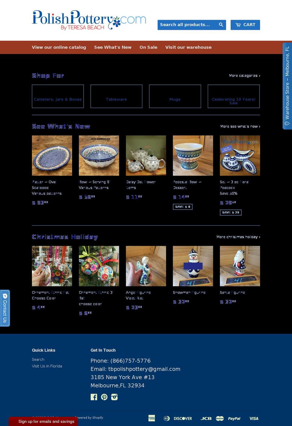 polishpotteryexchange.com — Shopify storefront screenshot