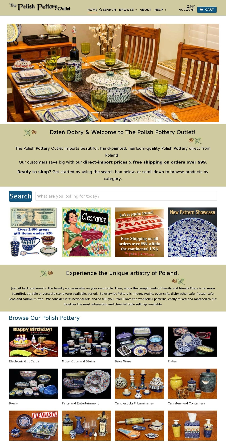 polishpotteryheaven.com shopify website screenshot