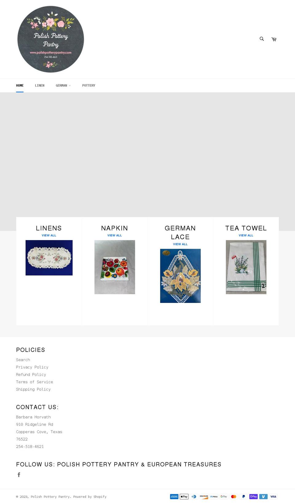 polishpotterypantry.com shopify website screenshot