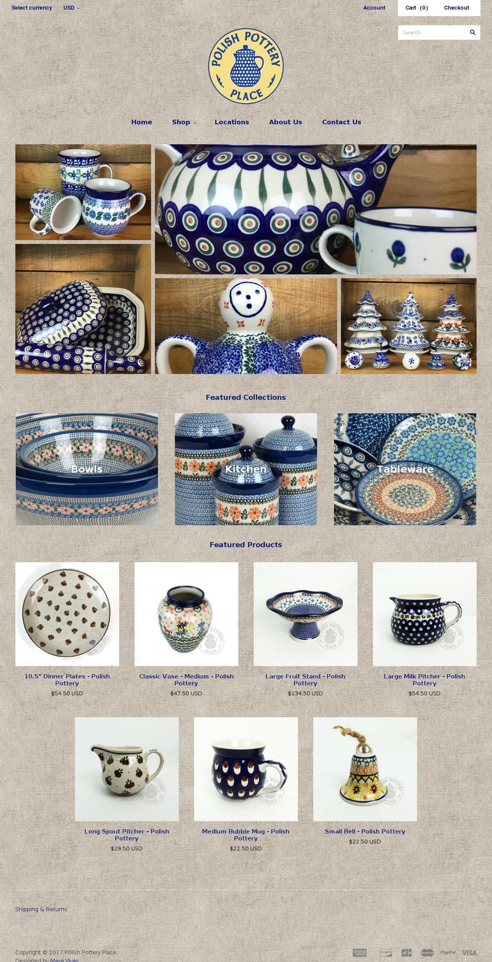 polishpotteryplace.com shopify website screenshot