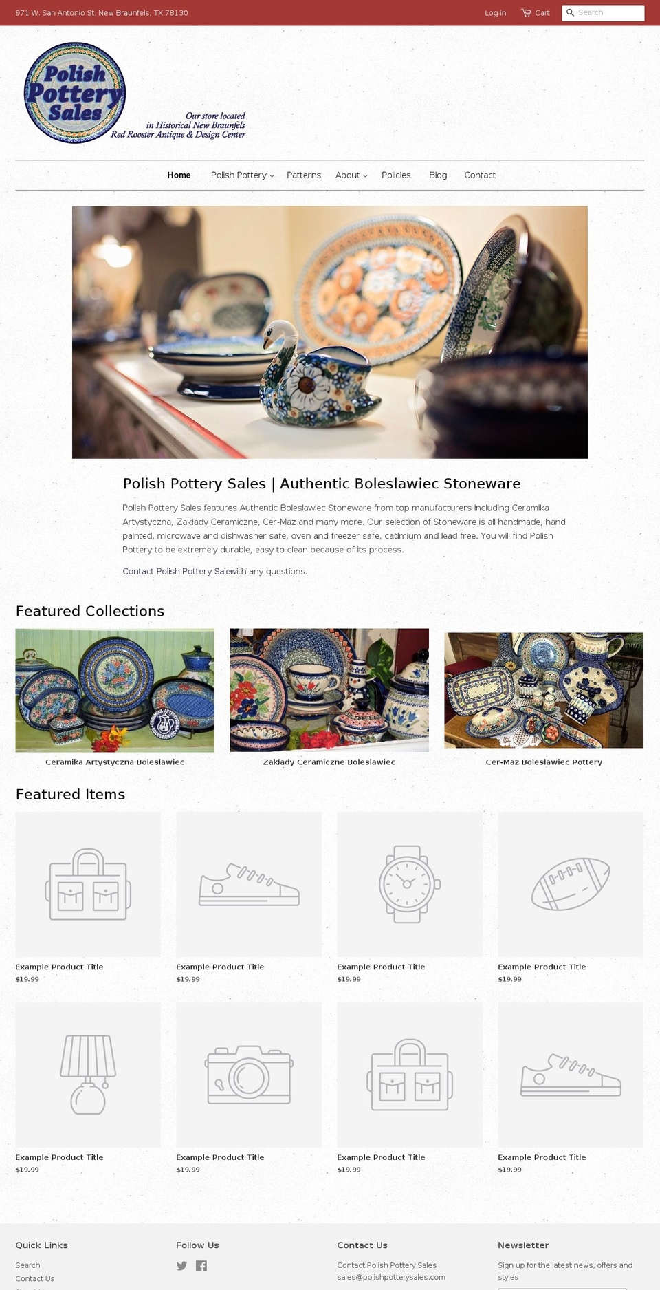 polishpotterysales.com shopify website screenshot