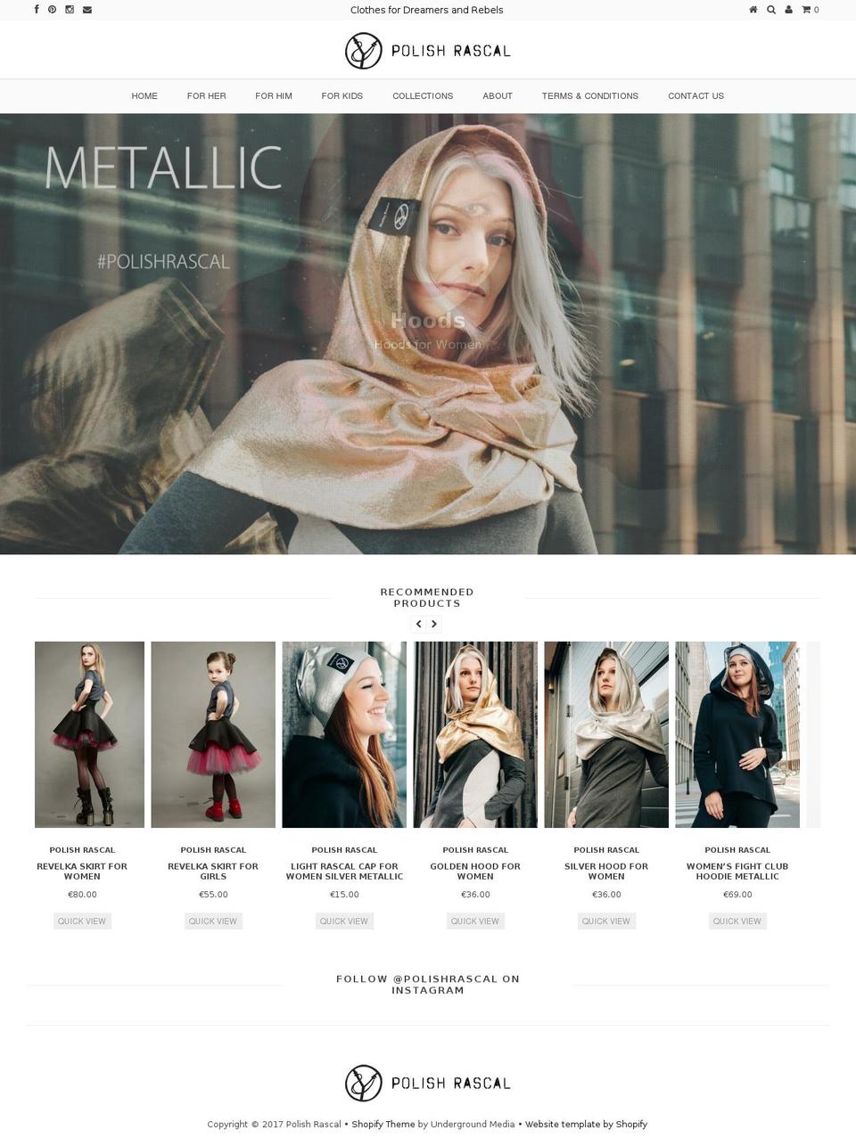 polishrascal.com shopify website screenshot