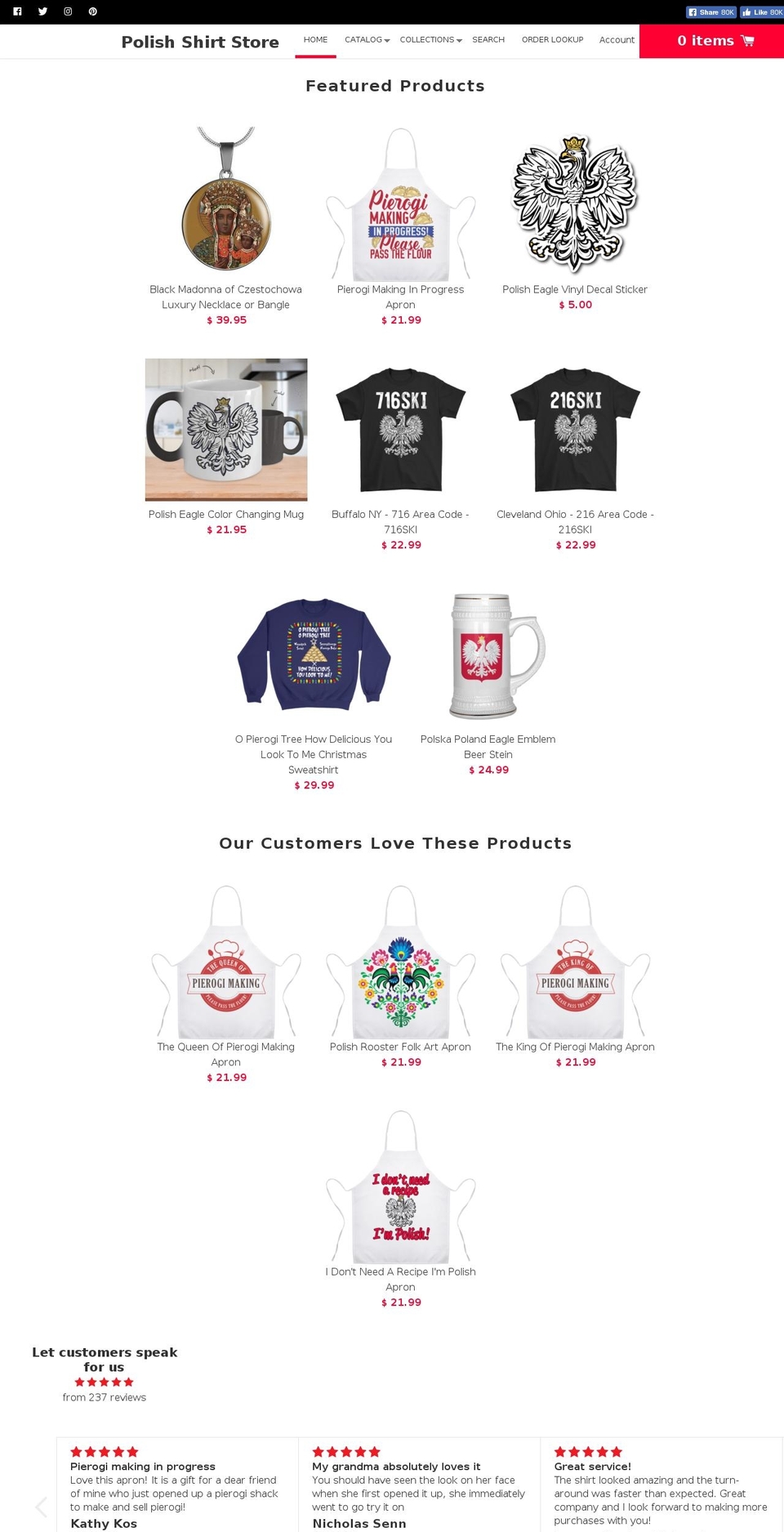 polishtshirts.com — Shopify storefront screenshot