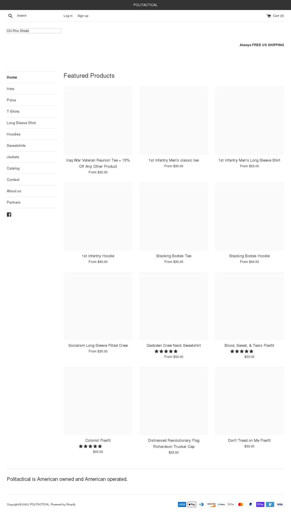 politactical.com shopify website screenshot
