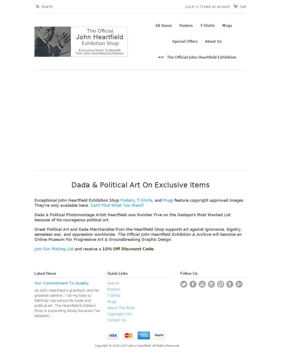 political-art-heartfield.com shopify website screenshot