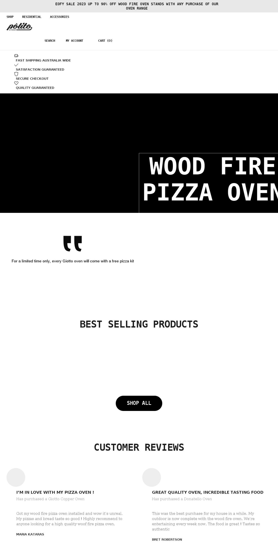 politostore.com.au shopify website screenshot