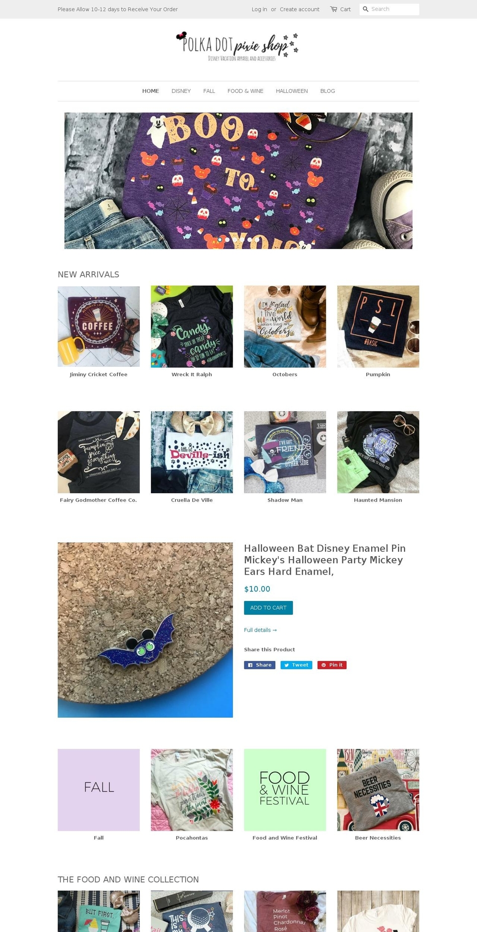 polkadotpixieshop.com shopify website screenshot