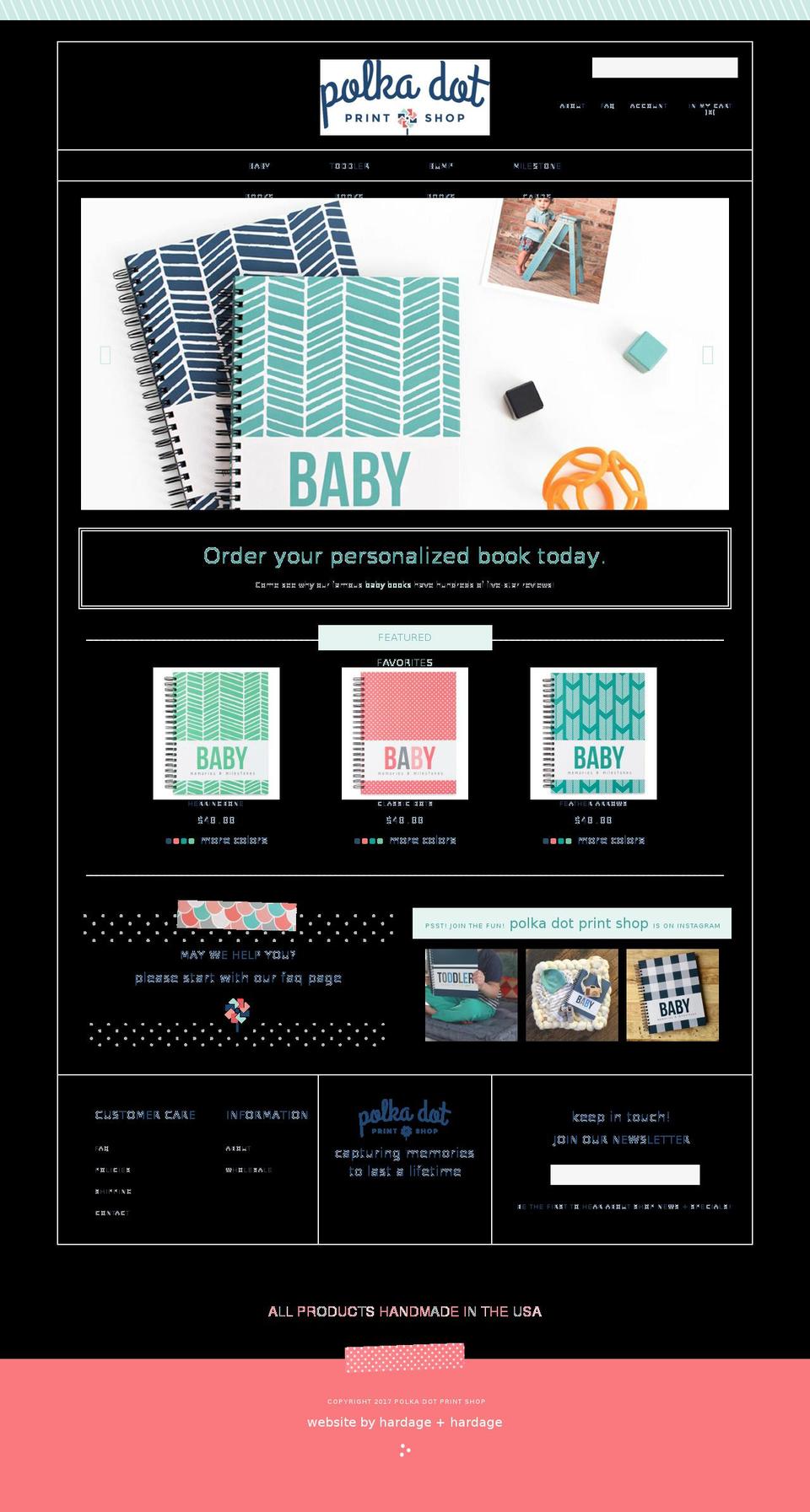 polkadotprintshop.com shopify website screenshot