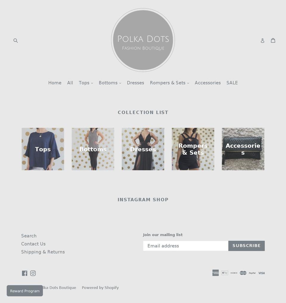 polkadotsbtq.com — Shopify storefront screenshot