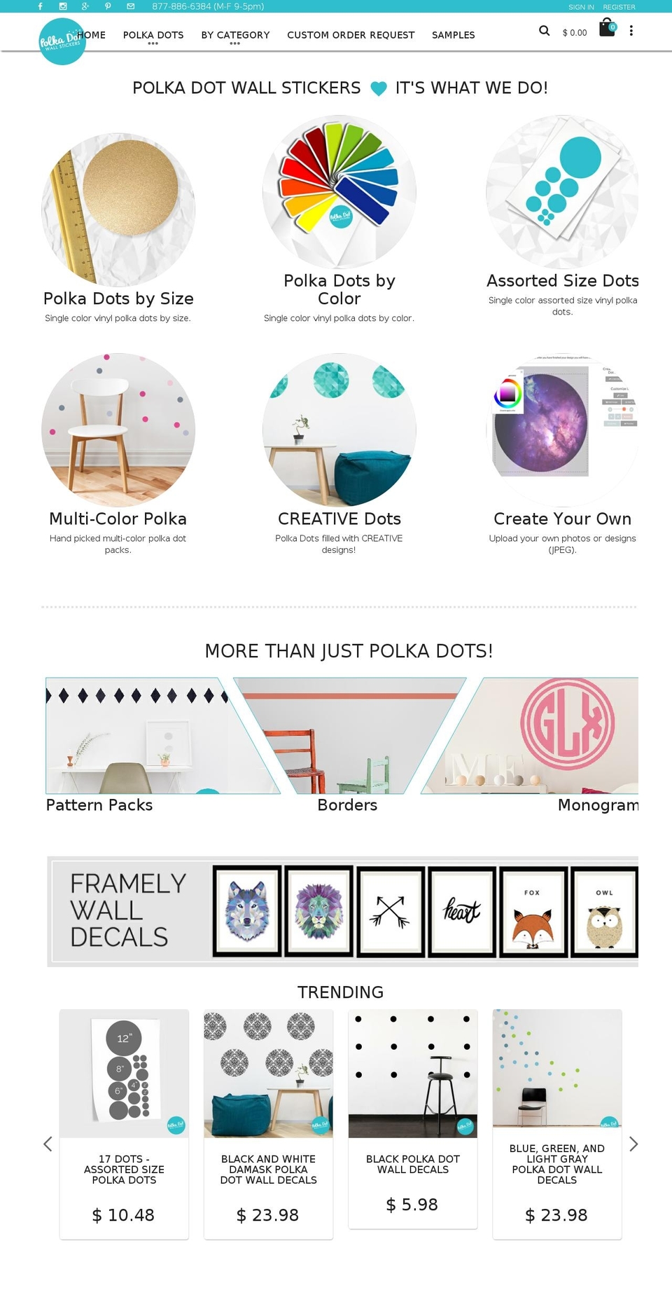 belle Shopify theme site example polkadotwallstickers.com