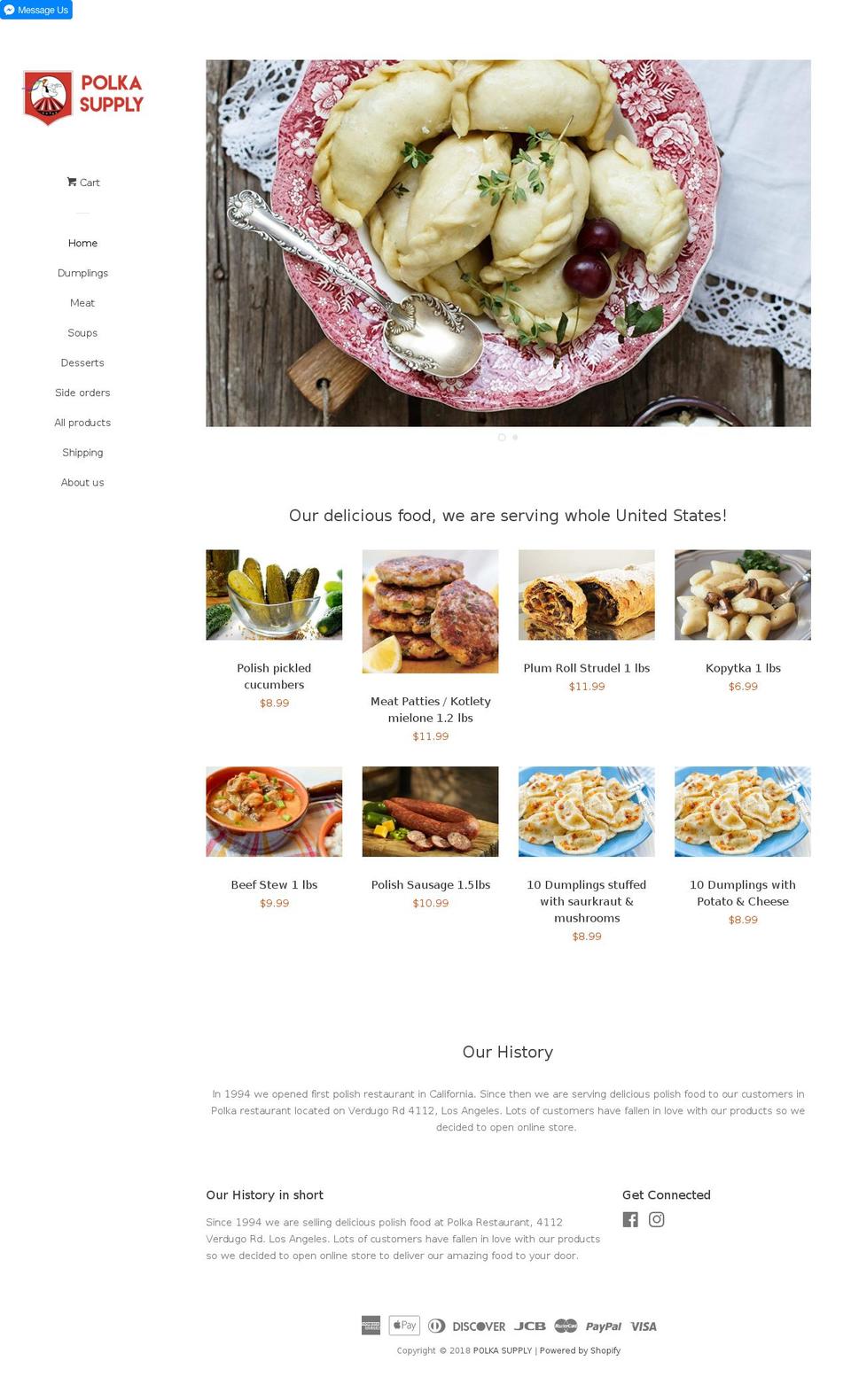 polkasupply.com — Shopify storefront screenshot